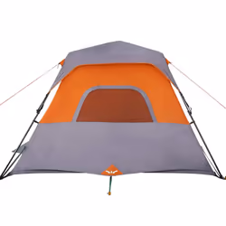 vidaXL Family Tent 6-Person Dome Tent Grey and Orange Quick Release Waterproof - Additional view 7