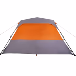 vidaXL Family Tent 6-Person Dome Tent Grey and Orange Quick Release Waterproof - Additional view 8