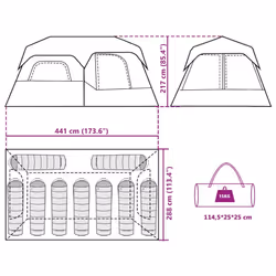 vidaXL Family Tent 9-Person Lightweight Tent Blue Quick Release Waterproof