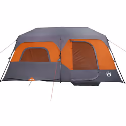 vidaXL Family Tent 9-Person Dome Tent Grey and Orange Quick Release Waterproof - Additional view 6