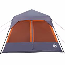 vidaXL Family Tent 9-Person Dome Tent Grey and Orange Quick Release Waterproof - Additional view 7