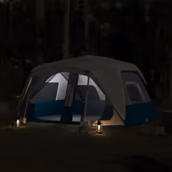 vidaXL Family Tent with LED 10-Person Camping Tent Light Green Quick Release