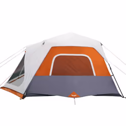 vidaXL Family Tent with LED 10-Person Light Grey and Orange Quick Release - Additional view 7