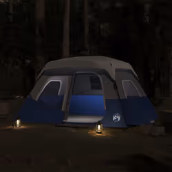 vidaXL Family Tent with LED 6-Person Lightweight Tent Light Blue Quick Release - Additional view 2