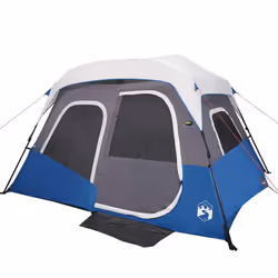 vidaXL Family Tent with LED 6-Person Lightweight Tent Light Blue Quick Release - Additional view 5