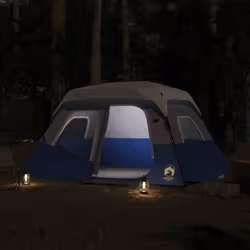vidaXL Family Tent with LED 6-Person Camping Tent Light Green Quick Release