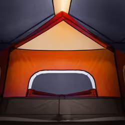 vidaXL Family Tent with LED 6-Person Tent Light Grey and Orange Quick Release - Additional view 9