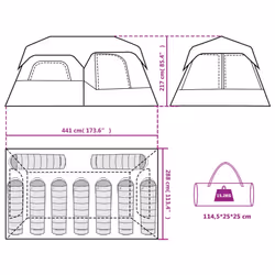 vidaXL Family Tent with LED 9-Person Lightweight Tent Light Blue Quick Release - Additional view 3