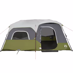 vidaXL Family Tent with LED 9-Person Lightweight Tent Light Blue Quick Release - Additional view 4