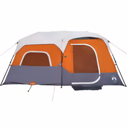 vidaXL Family Tent with LED 9-Person Tent Light Grey and Orange Quick Release - Additional view 6