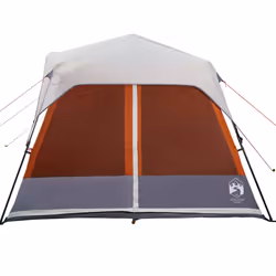vidaXL Family Tent with LED 9-Person Tent Light Grey and Orange Quick Release - Additional view 7
