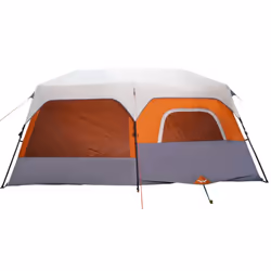 vidaXL Family Tent with LED 9-Person Tent Light Grey and Orange Quick Release - Additional view 8