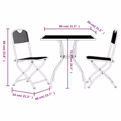 vidaXL Garden Dining Set Outdoor Table and Chair Set Anthracite Metal Mesh - 80 cm table length/ 3 piece