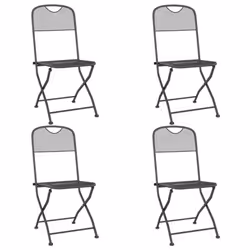 vidaXL Garden Dining Set Outdoor Table and Chair Set Anthracite Metal Mesh - 110 cm table length/ 5 piece
