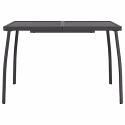 vidaXL Garden Dining Set Outdoor Table and Chair Set Anthracite Metal Mesh - 110 cm table length/ 5 piece - Additional view 6