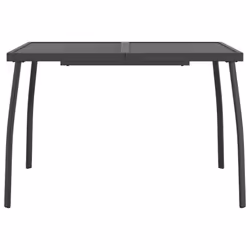 vidaXL Garden Dining Set Outdoor Table and Chair Set Anthracite Metal Mesh - 110 cm table length/ 7 piece - Additional view 6