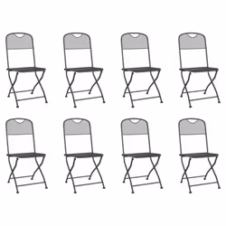 vidaXL Garden Dining Set Outdoor Table and Chair Set Anthracite Metal Mesh - 165 cm table length/ 9 piece