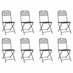 vidaXL Garden Dining Set Outdoor Table and Chair Set Anthracite Metal Mesh - 200 cm table length/ 9 piece