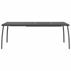 vidaXL Garden Dining Set Outdoor Table and Chair Set Anthracite Metal Mesh - 200 cm table length/ 9 piece - Additional view 6
