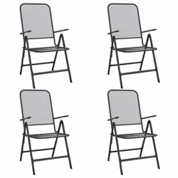 vidaXL Garden Dining Set Outdoor Table and Chair Set Anthracite Metal Mesh - 110 cm table length/ 5 piece