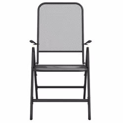 vidaXL Garden Dining Set Outdoor Table and Chair Set Anthracite Metal Mesh - 110 cm table length/ 7 piece - Additional view 4