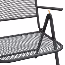 vidaXL Garden Dining Set Outdoor Table and Chair Set Anthracite Metal Mesh - 110 cm table length/ 7 piece - Additional view 8