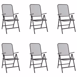 vidaXL Garden Dining Set Outdoor Table and Chair Set Anthracite Metal Mesh - 165 cm table length/ 7 piece