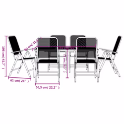 vidaXL Garden Dining Set Outdoor Table and Chair Set Anthracite Metal Mesh - 165 cm table length/ 7 piece
