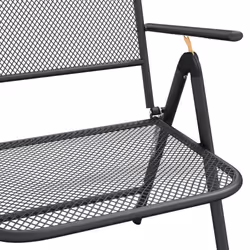 vidaXL Garden Dining Set Outdoor Table and Chair Set Anthracite Metal Mesh - 165 cm table length/ 7 piece - Additional view 8