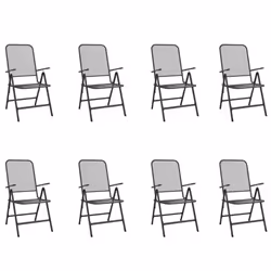vidaXL Garden Dining Set Outdoor Table and Chair Set Anthracite Metal Mesh - 165 cm table length/ 9 piece