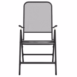 vidaXL Garden Dining Set Outdoor Table and Chair Set Anthracite Metal Mesh - 165 cm table length/ 9 piece - Additional view 4