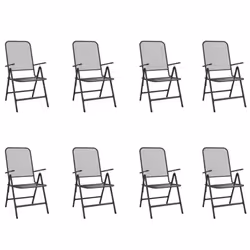 vidaXL Garden Dining Set Outdoor Table and Chair Set Anthracite Metal Mesh - 200 cm table length/ 9 piece