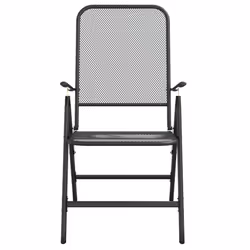 vidaXL Garden Dining Set Outdoor Table and Chair Set Anthracite Metal Mesh - 200 cm table length/ 9 piece - Additional view 4