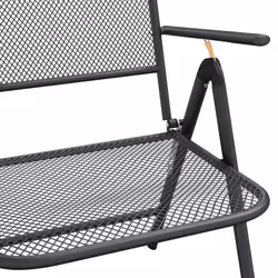 vidaXL Garden Dining Set Outdoor Table and Chair Set Anthracite Metal Mesh - 200 cm table length/ 9 piece - Additional view 8