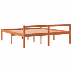 vidaXL Bed Frame Home Bed Base Bedstead Wax Brown 160x200 cm Solid Wood Pine - Additional view 5