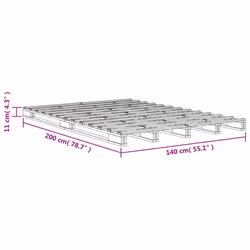 vidaXL Solid Wood Pine Bed Frame Wooden Bed Base Bedstead Mattress Foundation - 140 x 200 cm - Additional view 8