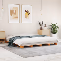 vidaXL Solid Wood Pine Bed Frame Wooden Bed Base Bedstead Mattress Foundation - 180 x 200 cm