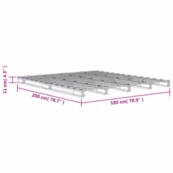 vidaXL Solid Wood Pine Bed Frame Wooden Bed Base Bedstead Mattress Foundation - 180 x 200 cm - Additional view 8