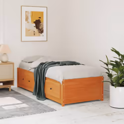 vidaXL Day Bed Sofa Bed Daybed Guest Bed Wax Brown 75x190 cm Solid Wood Pine