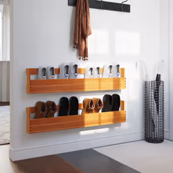 vidaXL Wall-mounted Shoe Racks Shoe Shelf 2 pcs Wax Brown Solid Wood Pine