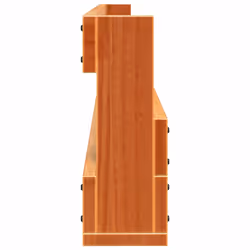 vidaXL Wall-mounted Shoe Racks Shoe Shelf 2 pcs Wax Brown Solid Wood Pine - Additional view 6