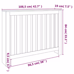 vidaXL Radiator Cover Wooden Heating Cover Radiator Cabinet Solid Wood Pine - 108.5 x 19 x 84 cm - Additional view 9