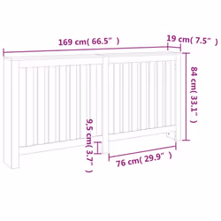 vidaXL Radiator Cover Wooden Heating Cover Radiator Cabinet Solid Wood Pine - 169 x 19 x 84 cm - Additional view 9