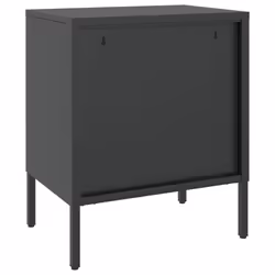 vidaXL Nightstands Bedside Cabinet Side Table 2 pcs Black Glass and Steel - Additional view 5
