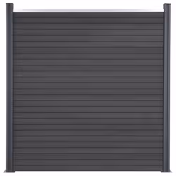 vidaXL Fence Panel Set Patio Fence Board Garden Fence Post Ending Bar WPC - grey, 180 x 186 cm