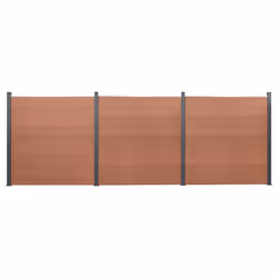 vidaXL Fence Panel Set Patio Fence Board Garden Fence Post Ending Bar WPC - brown, 526 x 186 cm