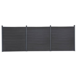 vidaXL Fence Panel Set Patio Fence Board Garden Fence Post Ending Bar WPC - grey, 526 x 186 cm
