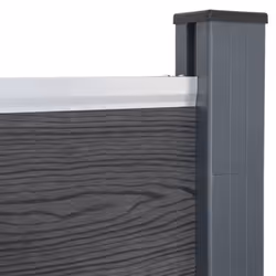 vidaXL Fence Panel Set Patio Fence Board Garden Fence Post Ending Bar WPC - grey, 526 x 186 cm - Additional view 5