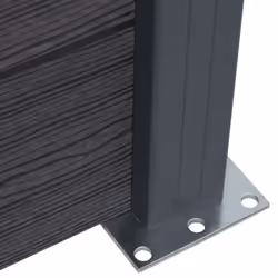 vidaXL Fence Panel Set Patio Fence Board Garden Fence Post Ending Bar WPC - grey, 526 x 186 cm - Additional view 6
