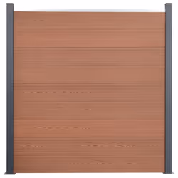 vidaXL Fence Panel Set Patio Fence Board Garden Fence Post Ending Bar WPC - brown, 353 x 186 cm